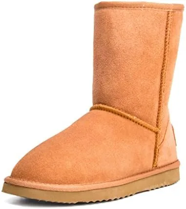 ausland genuine suede boots for women winter short boot womens snow boots 75us chestnut a5825 38eu